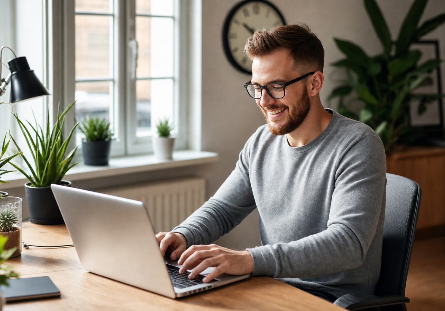 Ondernemer doet boekhouding op laptop